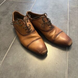 Aldo Brown Leather Oxford Shoes